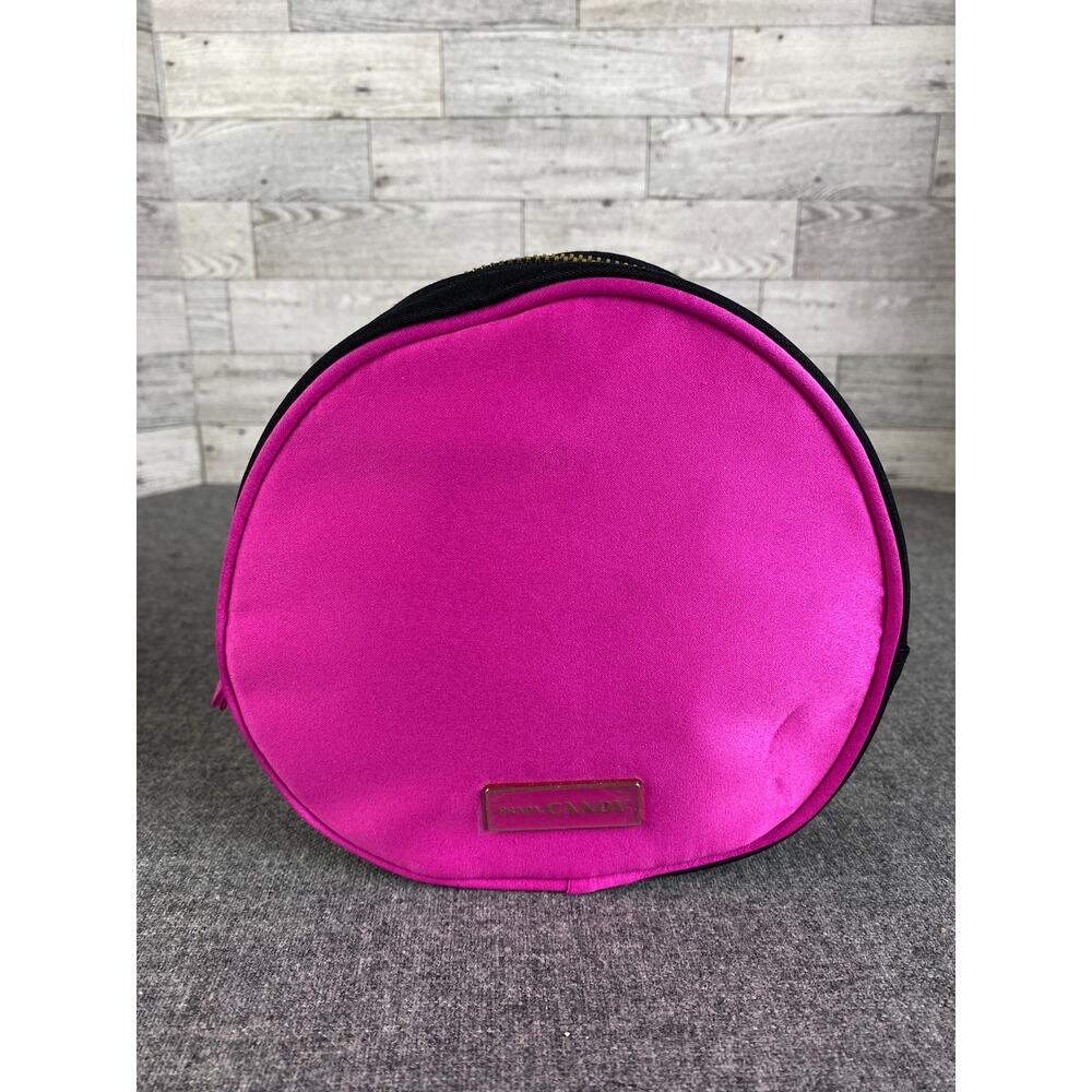 PRADA CANDY TRAVEL Cosmetic Toiletry Bag Pink Round Zip Pouch Case
